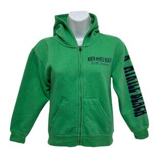 Pacific Co North Myrtle Beach Green Zip-Up Hoodie Kids Medium Kelly Green Preppy